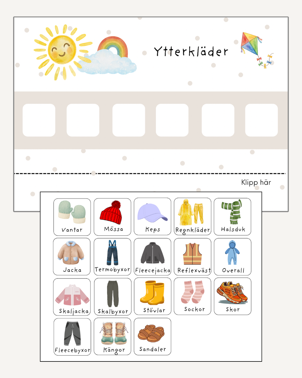 Bildstöd - Ytterkläder